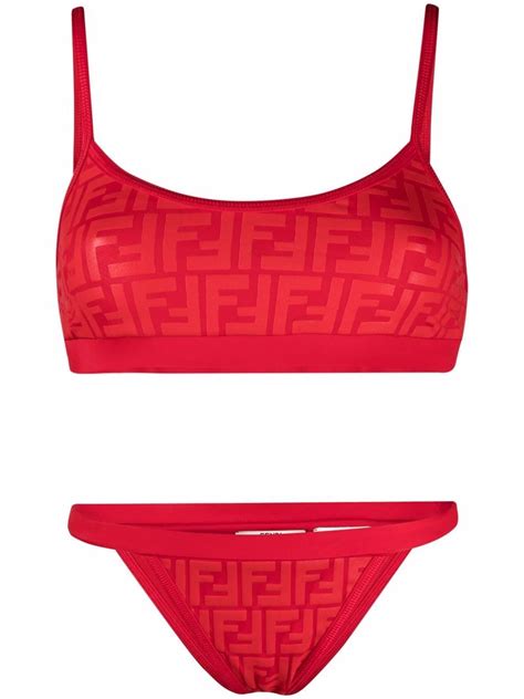 fendi red swimsuit|fendi neon bikini.